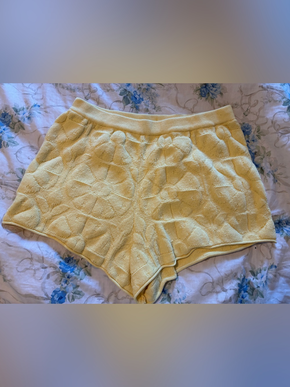Roller Rabbit Yellow Textured Athletic Shorts
